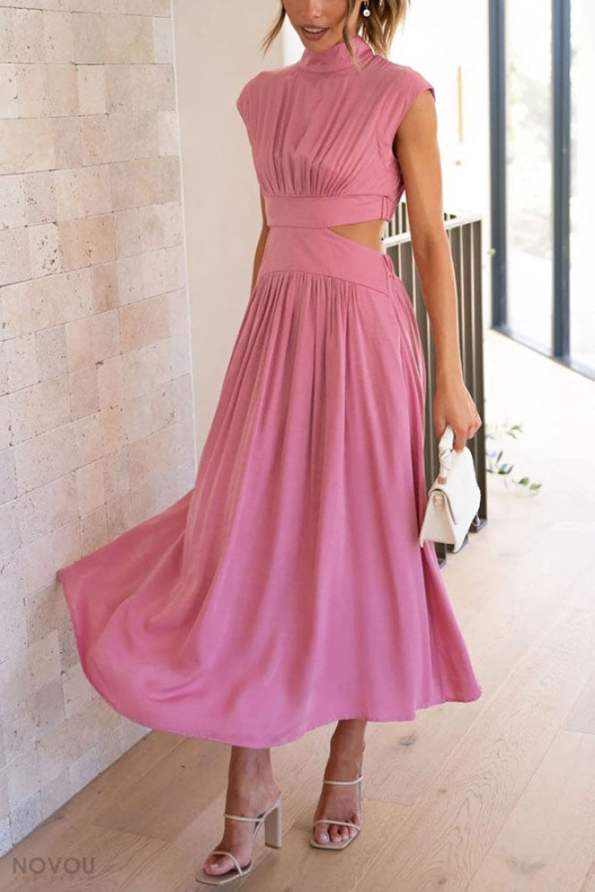 Midi dress with a neckline