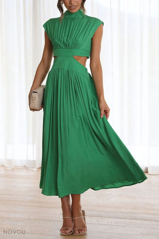 Midi dress with a neckline