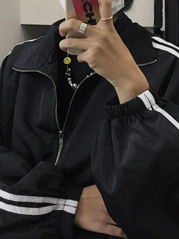 Valenzora | Contrast stripe zip-up jacket