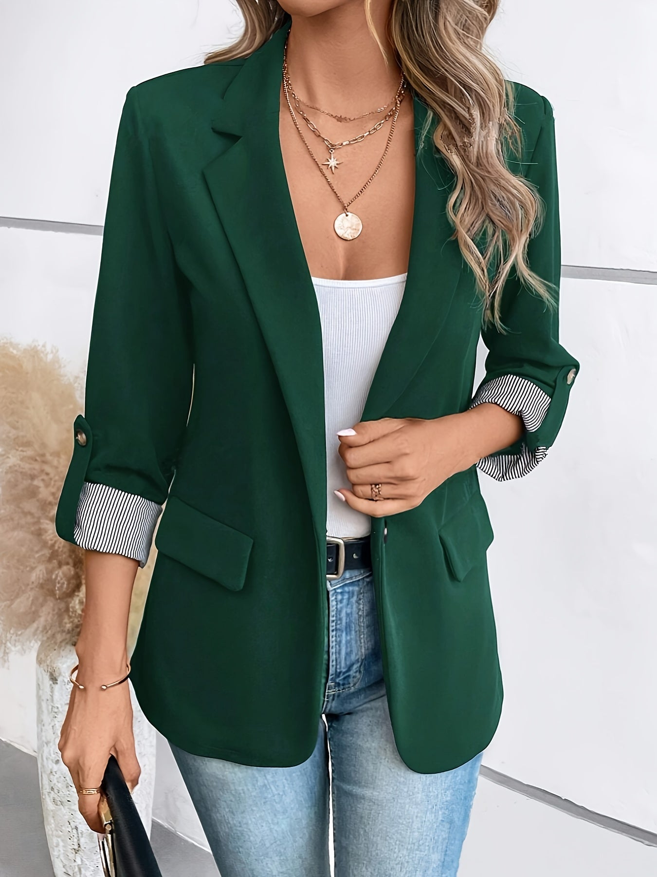 Valenzora | Elegant business long blazer with