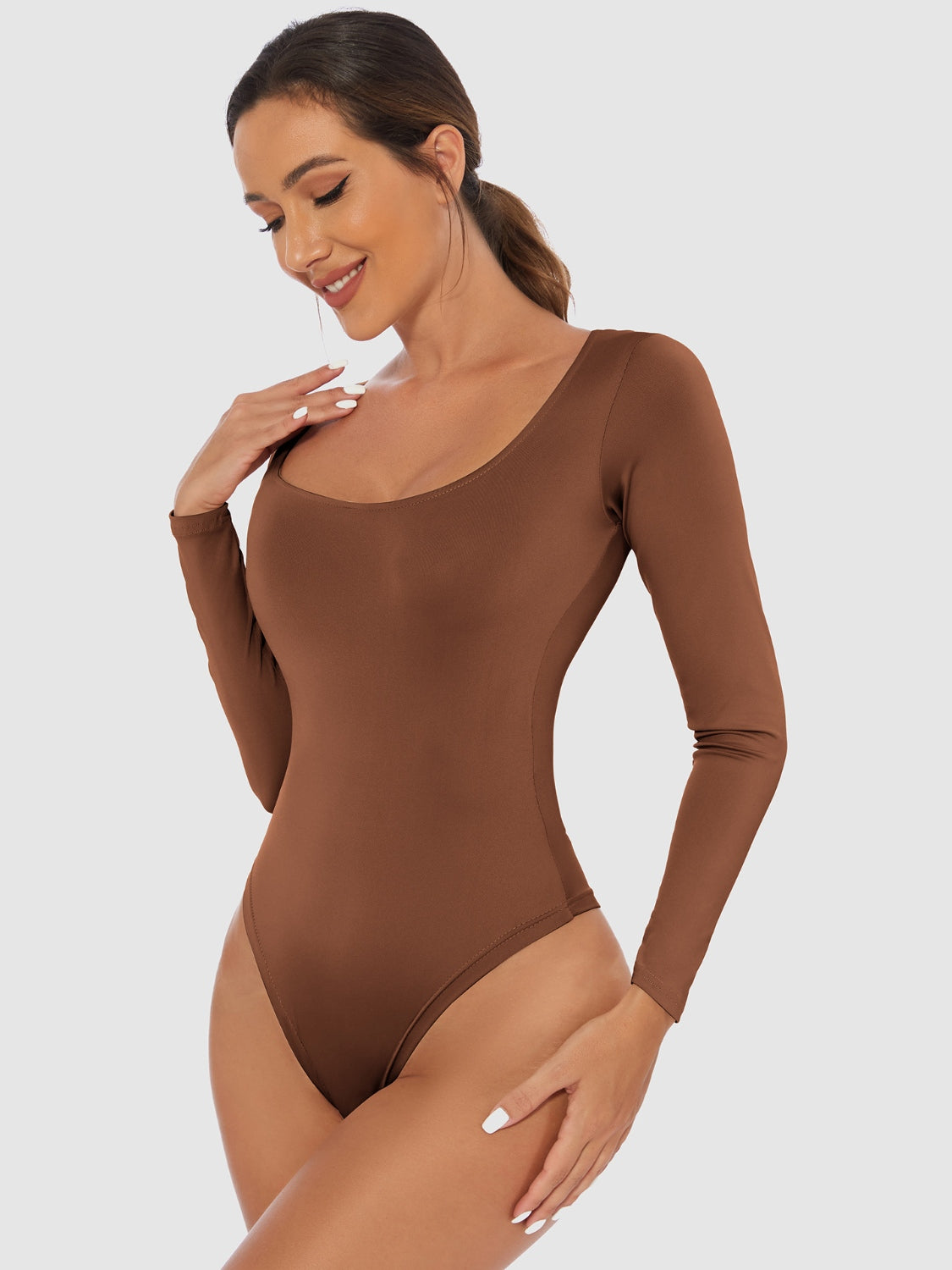 Valenzora | Full Size Crew Long Sleeve Bodysuit