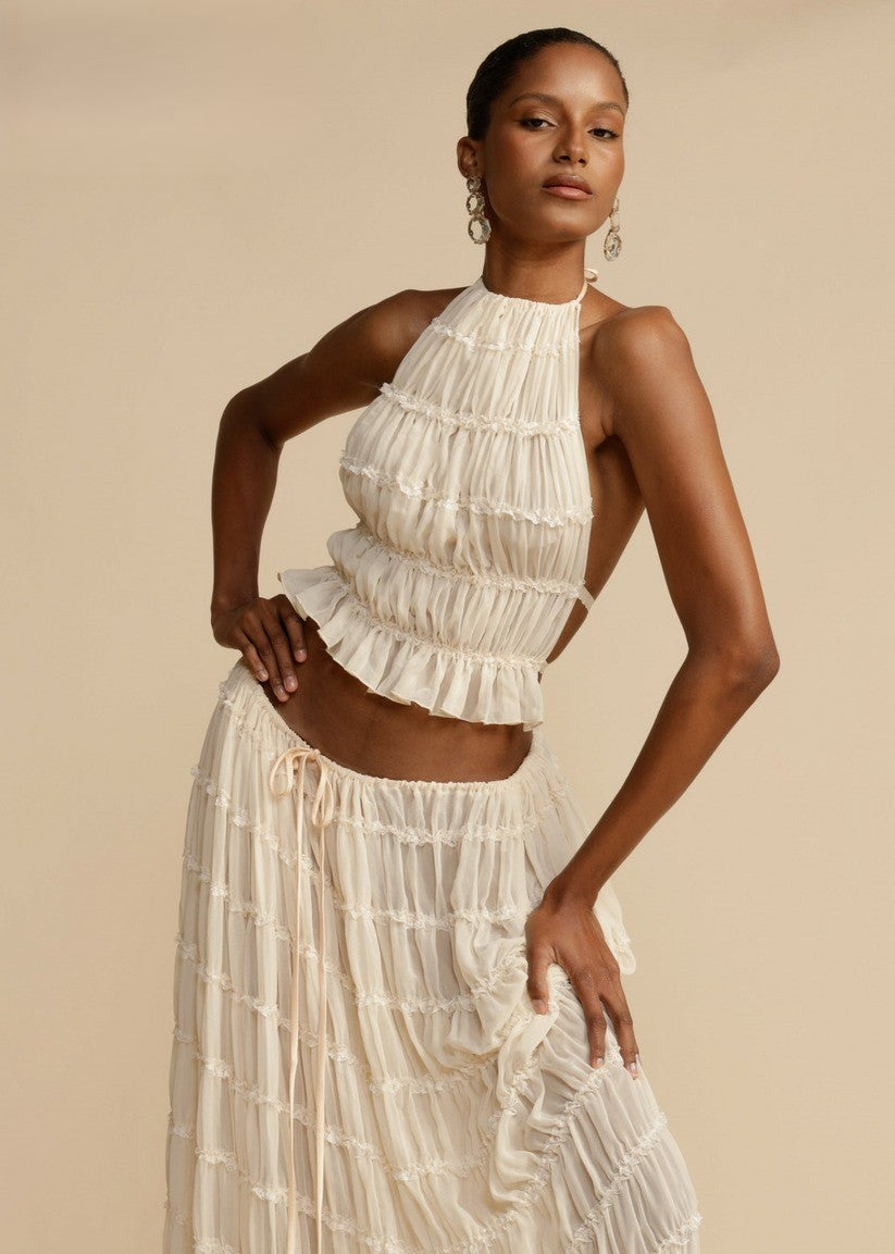 Valenzora | Choker top and skirt set