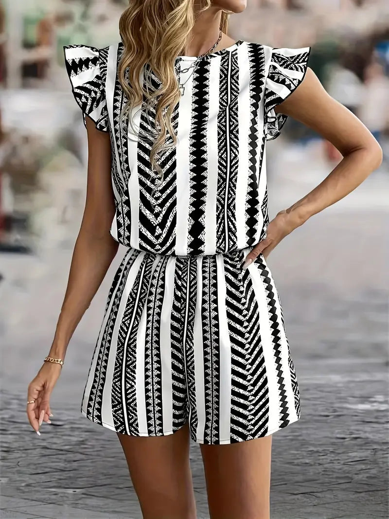 Valenzora | Trendy romper with flutter sleeves