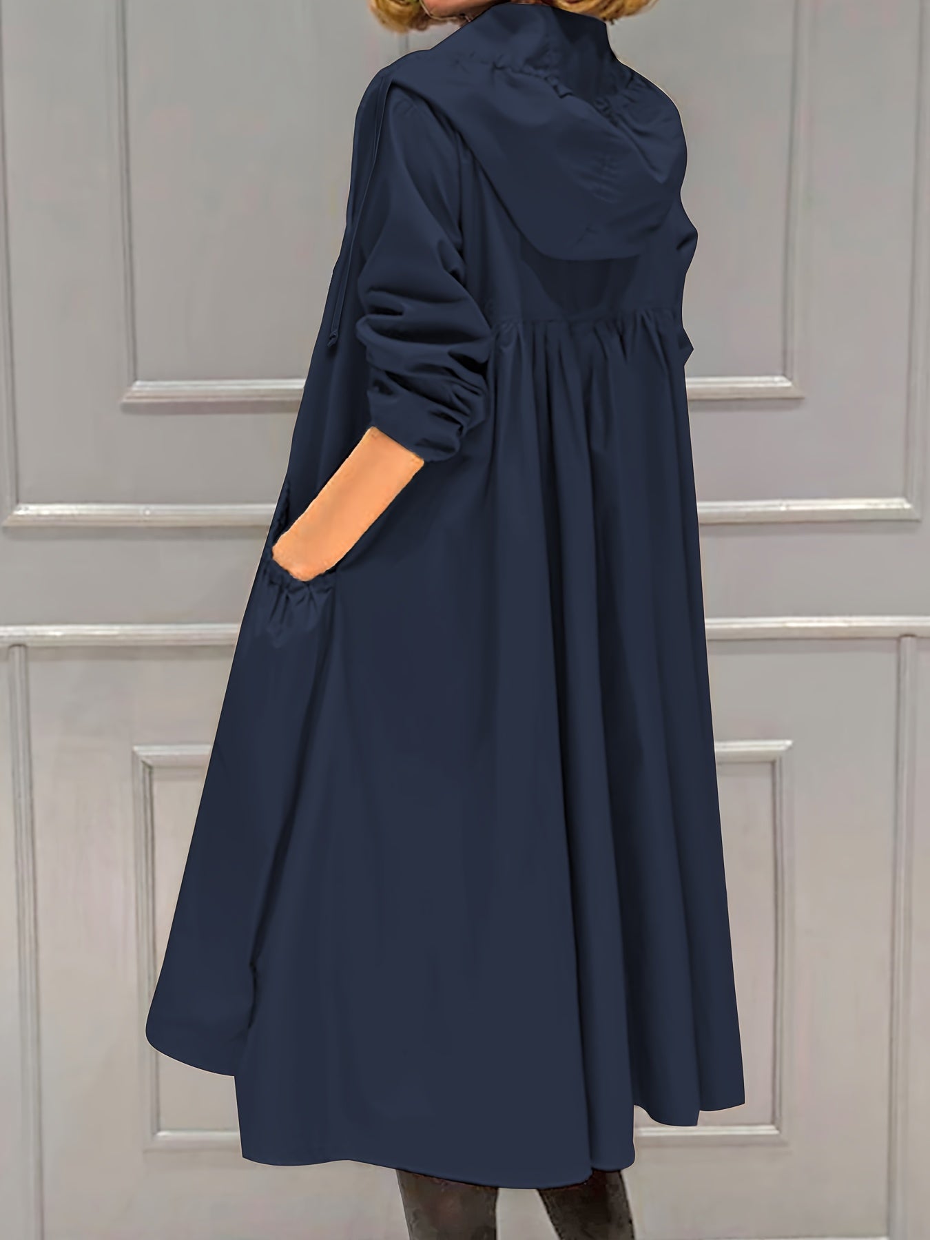 Valenzora | Women's Casual Long Jacket with Hood and Zipper