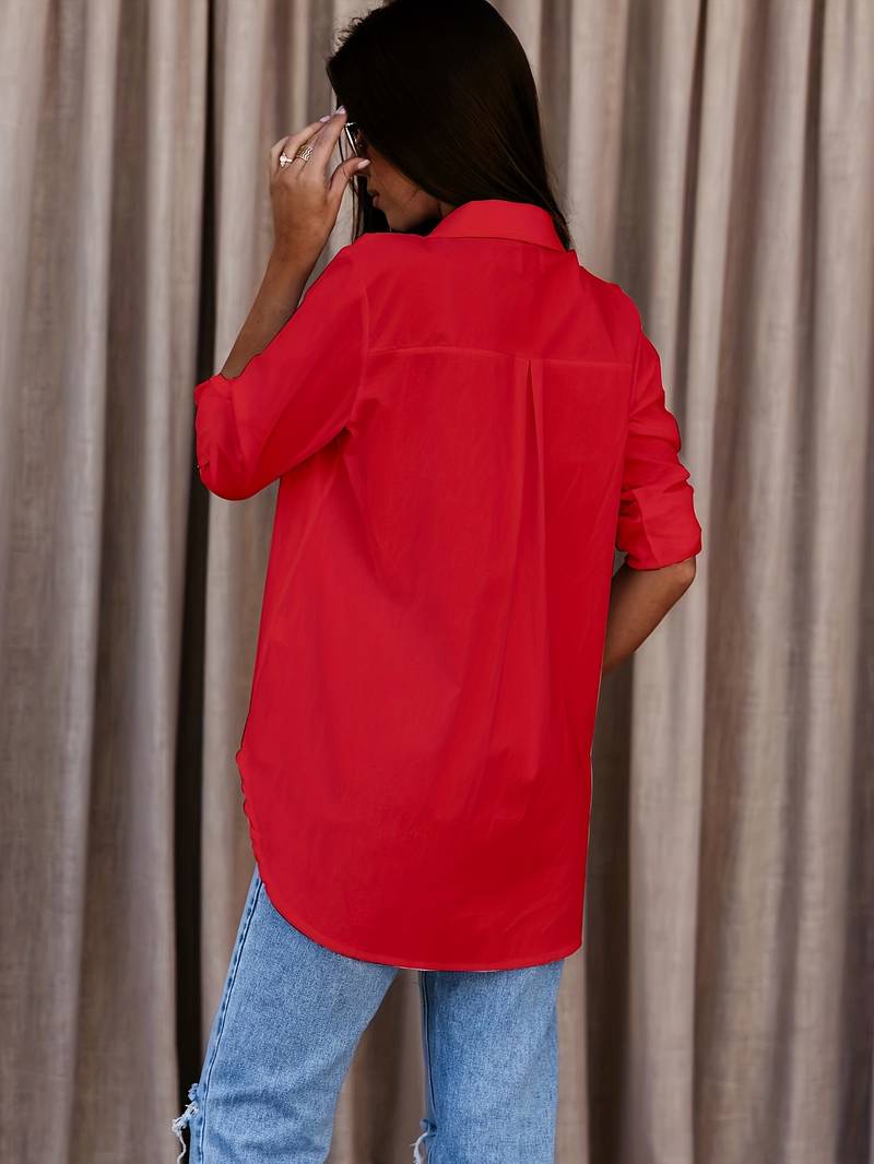 Valenzora | Solid, simple shirt with button placket at the front