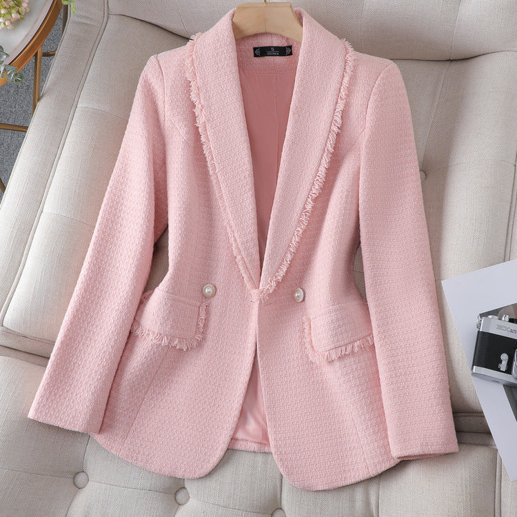 Valenzora Tweed coat in classic white
