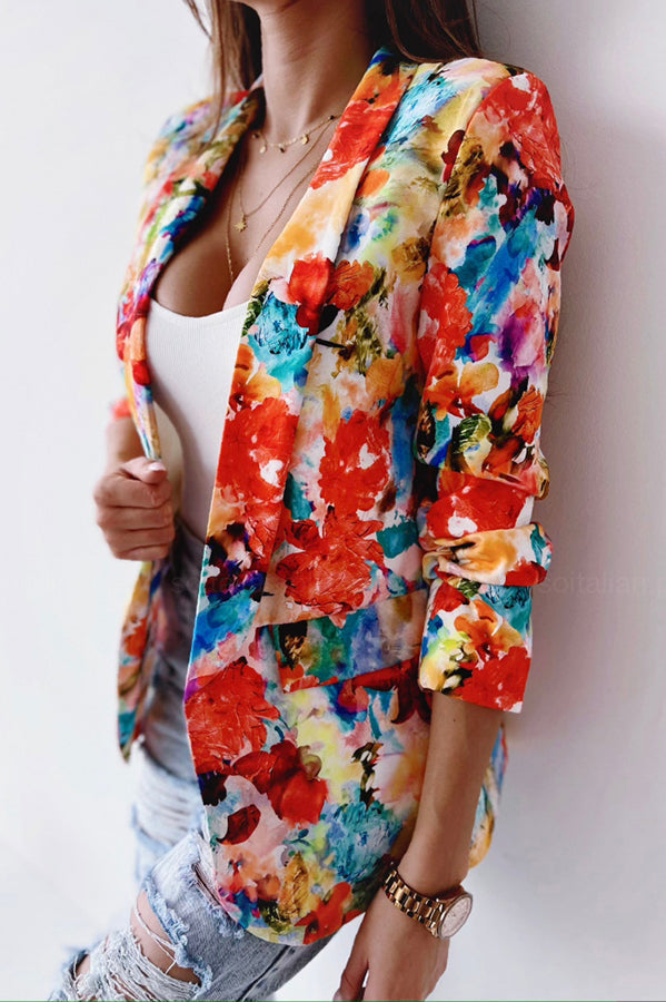 Valenzora | Free and Genuine Floral Lapel Leisure Suit Blazer