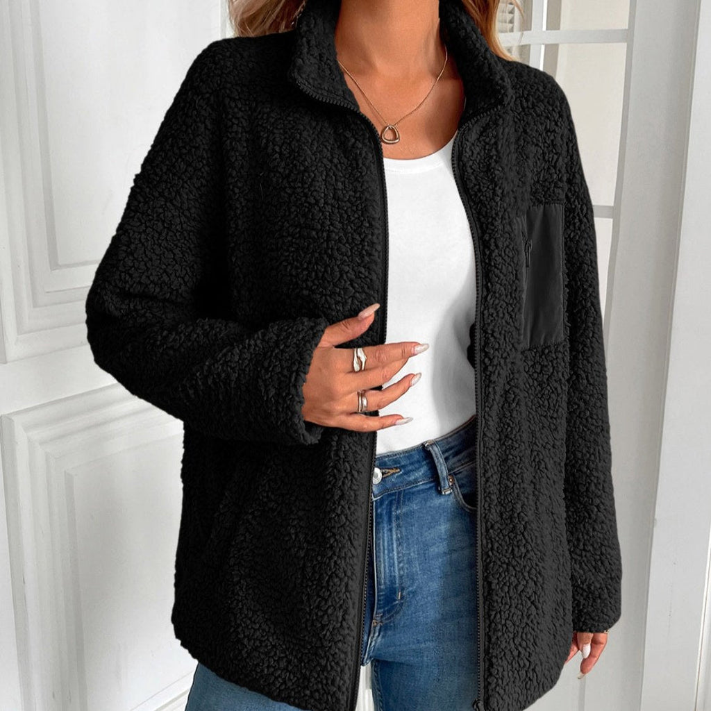 Valenzora | Casual Winter Zip-Up Fuzzy Jacket for Women