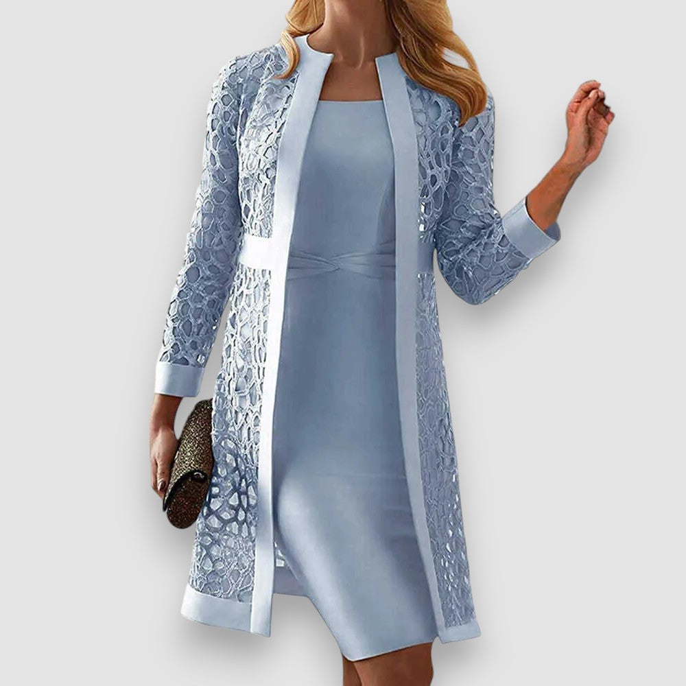 Valenzora | Elegant Two-Piece Dress with Lace Jacket for Women