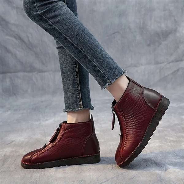 popular, non-slip leather ankle boots