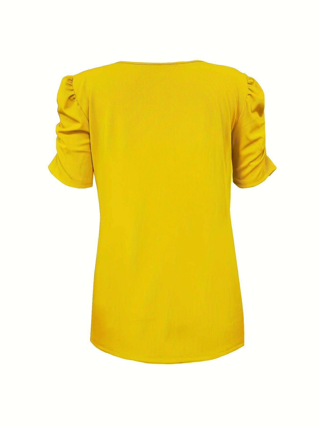 Valenzora | Elegantes geripptes V-Ausschnitt-T-Shirt für Damen