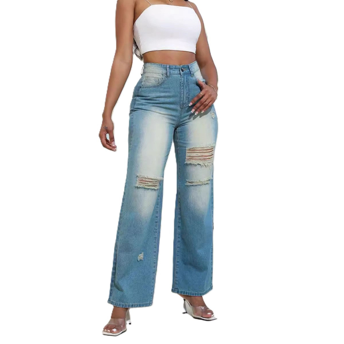 Valenzora | Wide-leg high-waisted jeans