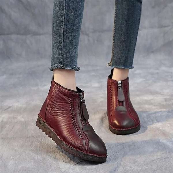 popular, non-slip leather ankle boots
