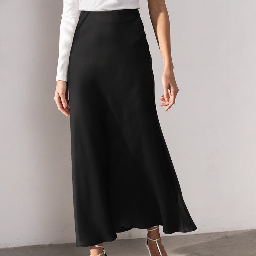 Valenzora | Stylish high-waisted skirt Silky Ice Silk skirt