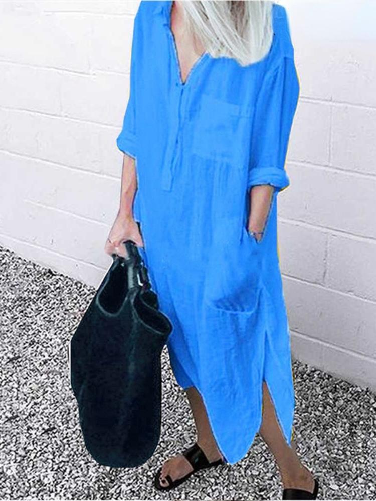 Valenzora | Linen dress with pockets