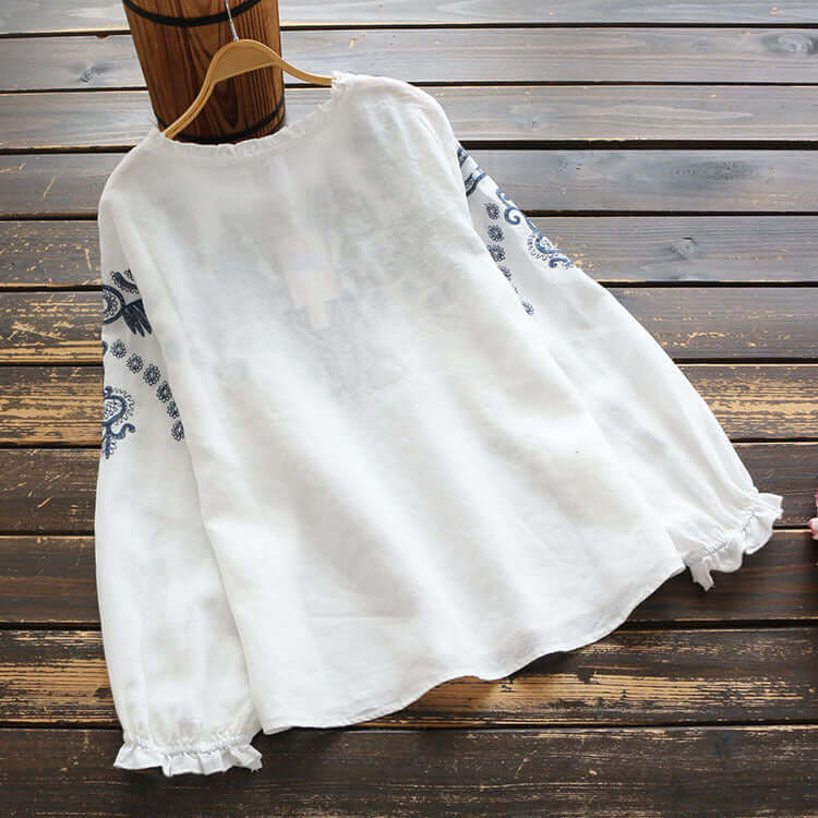 Valenzora | Besticktes Rundhals-Shirt