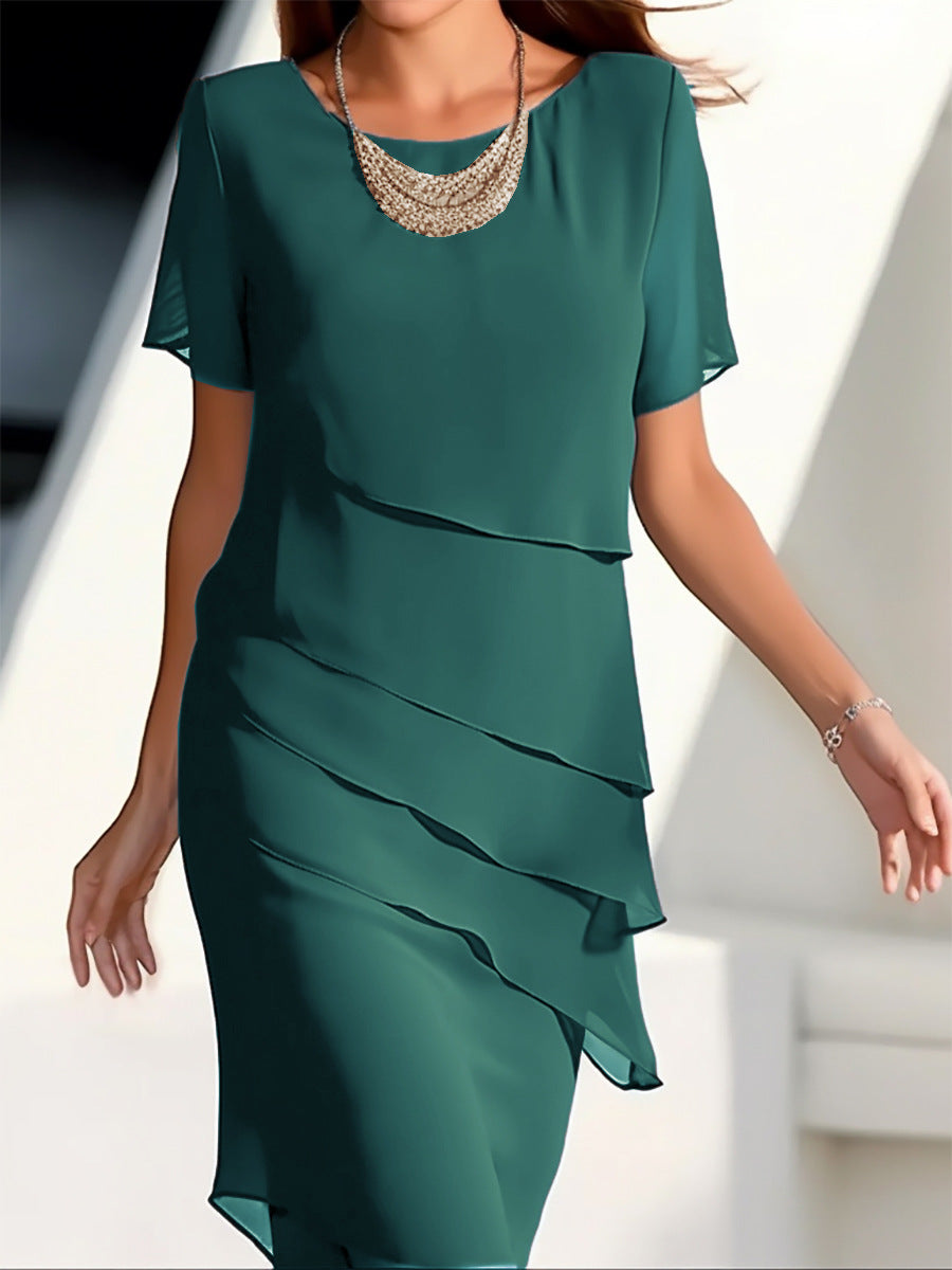 Valenzora | Stylish mid-waisted dress with splicing detail