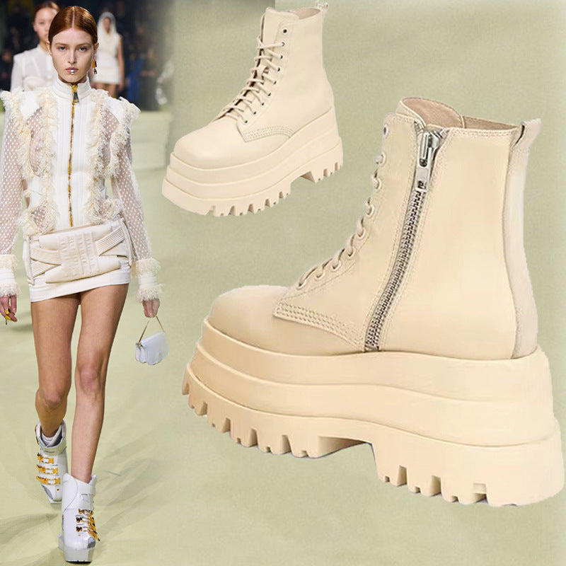 Valenzora | Fashion Shoelaces Martin Knight Women's Ankle Boots