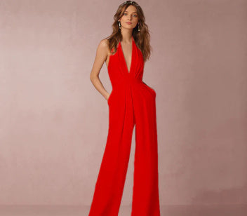 Valenzora | Sleeveless Halterneck Jumpsuit