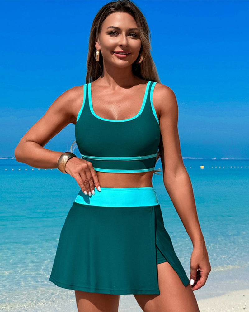 Valenzora | Quick-Drying Two-Piece Swim Skirt Set