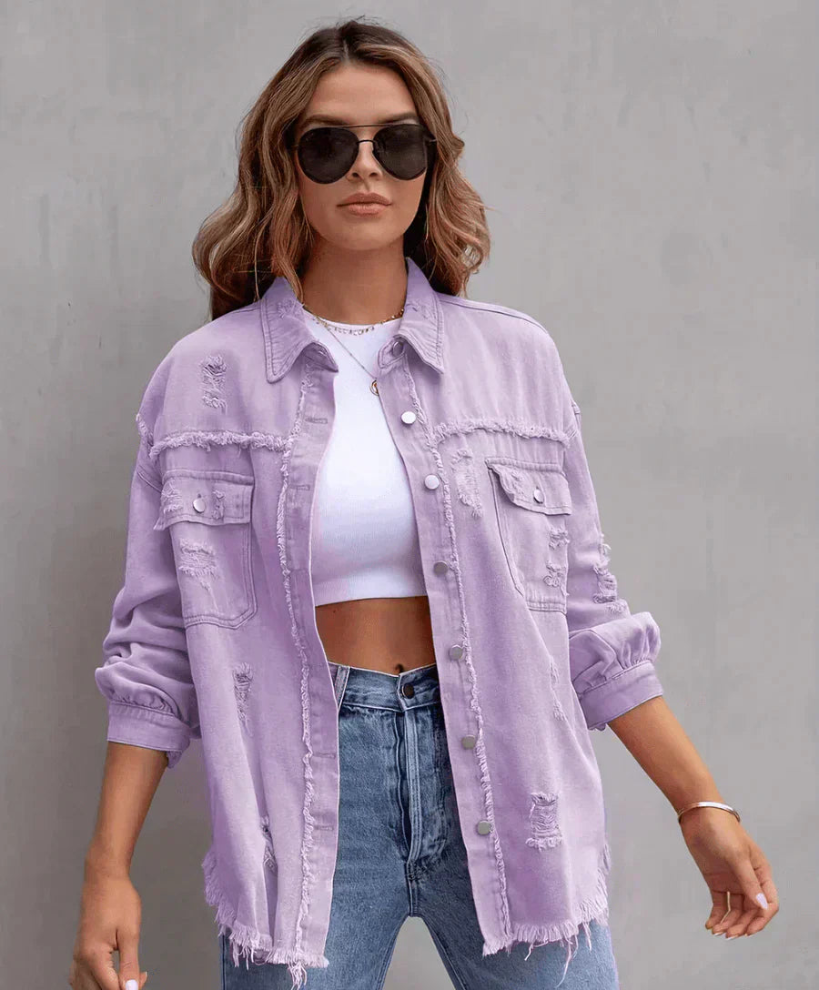 Valenzora - Trendy spring jacket made of designed denim