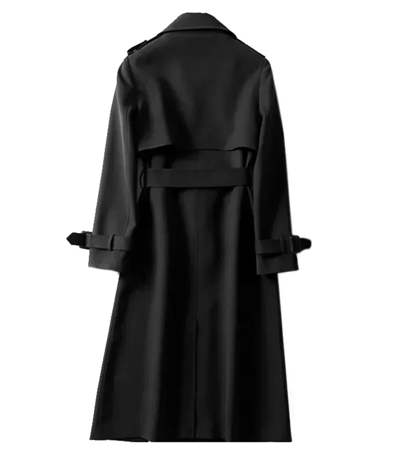 Valenzora | Langer Trenchcoat für Damen Schwarz