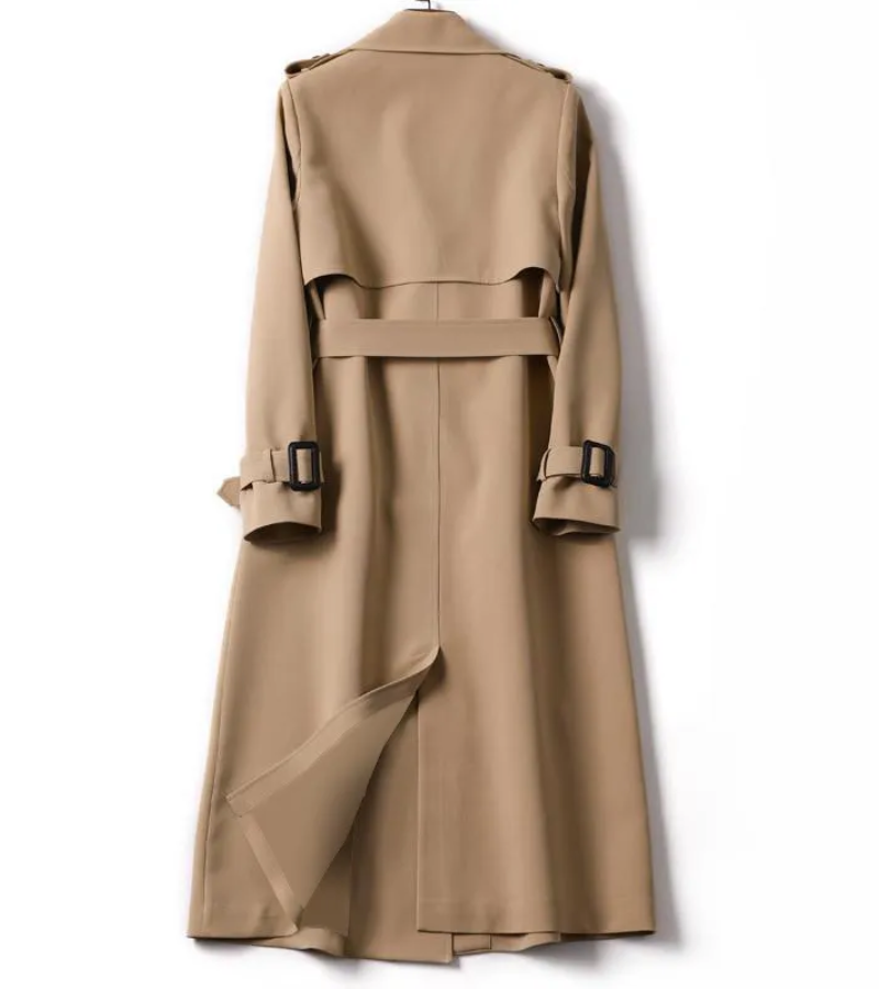 Valenzora | Langer Trenchcoat für Damen Schwarz
