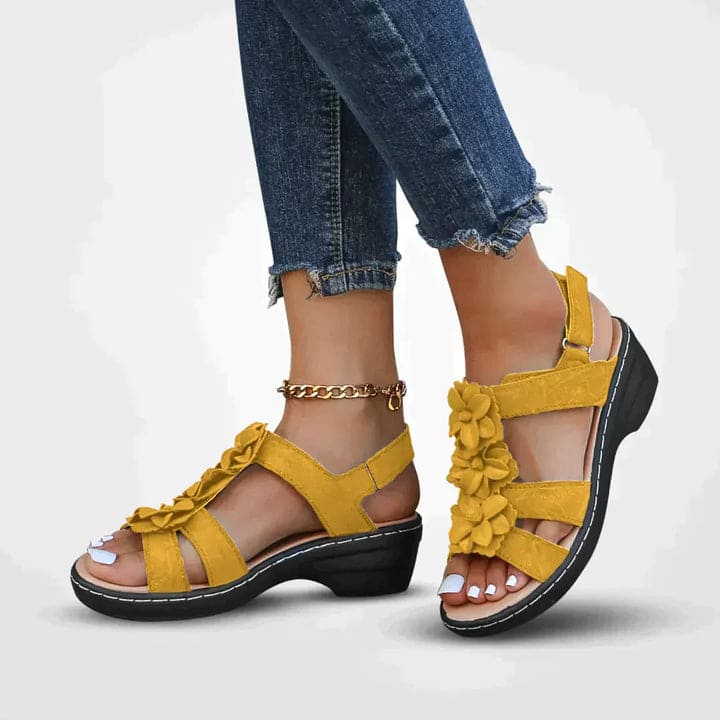 Valenzora | Floral Platform Sandals