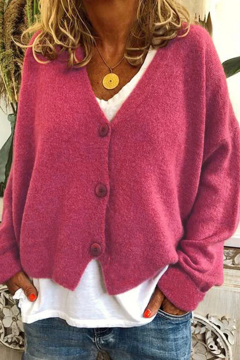 Valenzora | Kurze rote Strickjacke für Damen