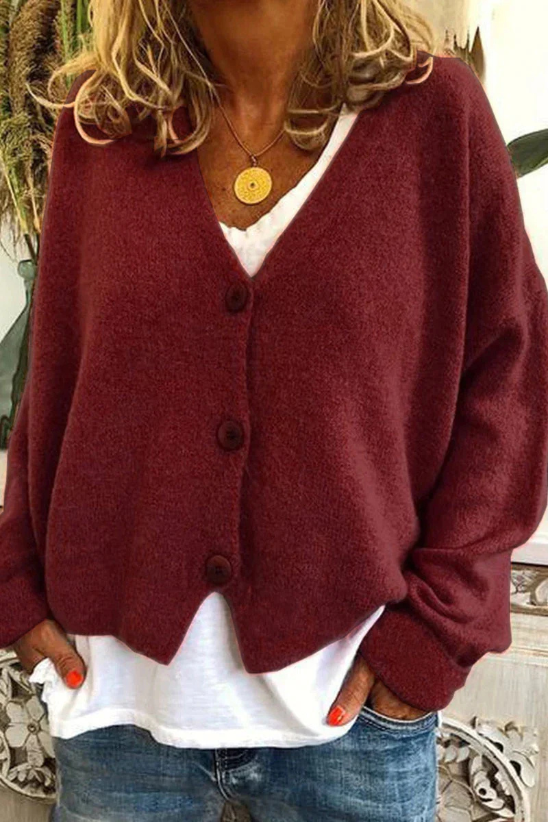 Valenzora | Kurze rote Strickjacke für Damen