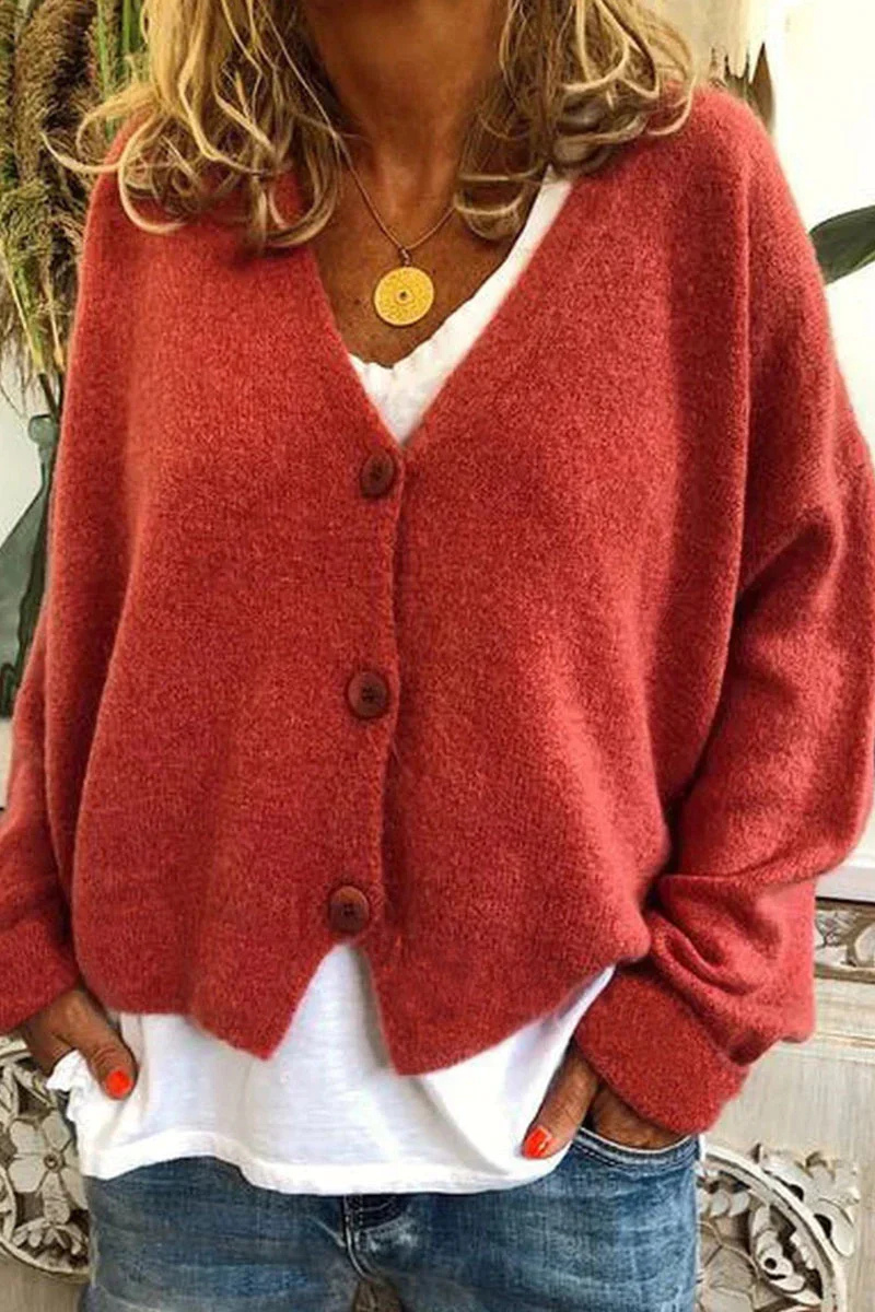 Valenzora | Kurze rote Strickjacke für Damen