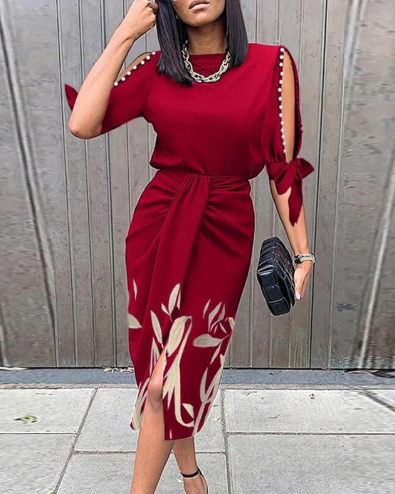 Valenzora | Festive Midi Wrap Dress Elegant
