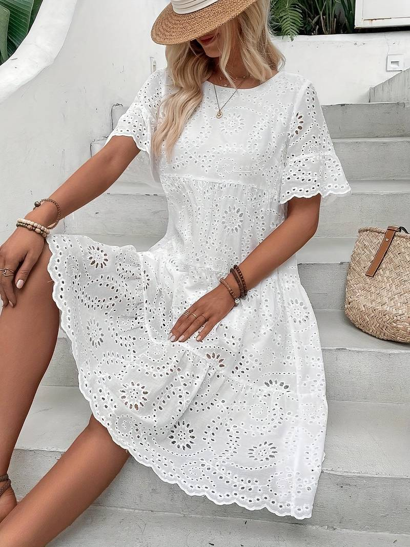 Valenzora | White Midi Summer Dress