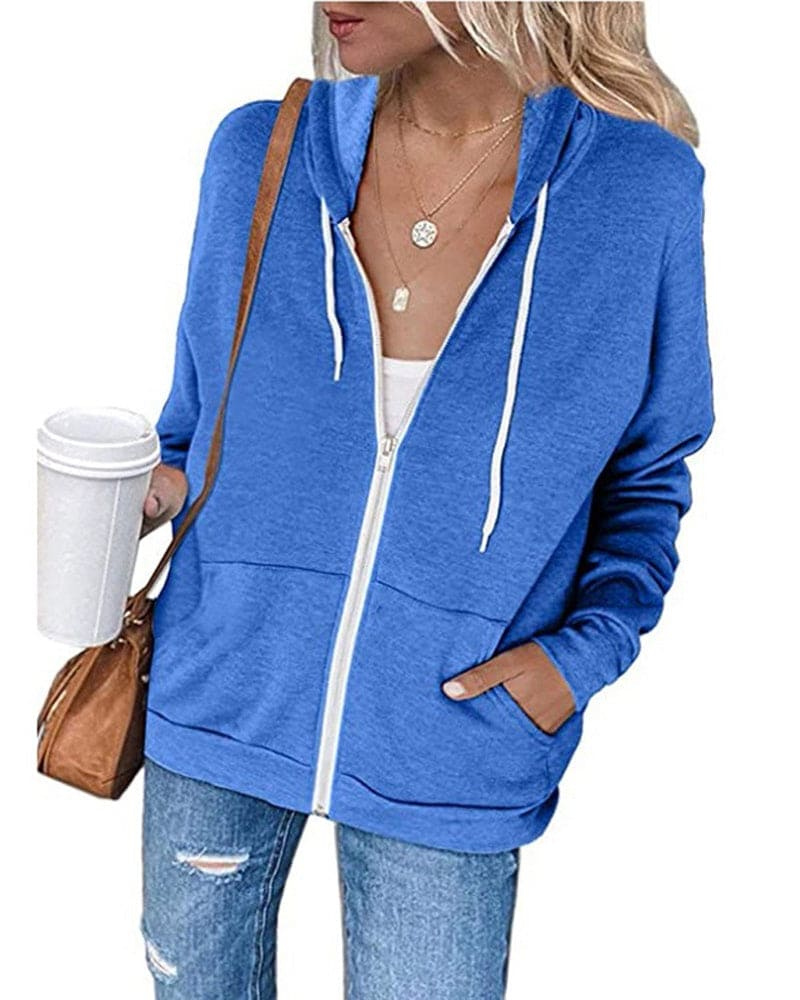 Valenzora | Damen Hoodie Schwarz mit Reißverschluss