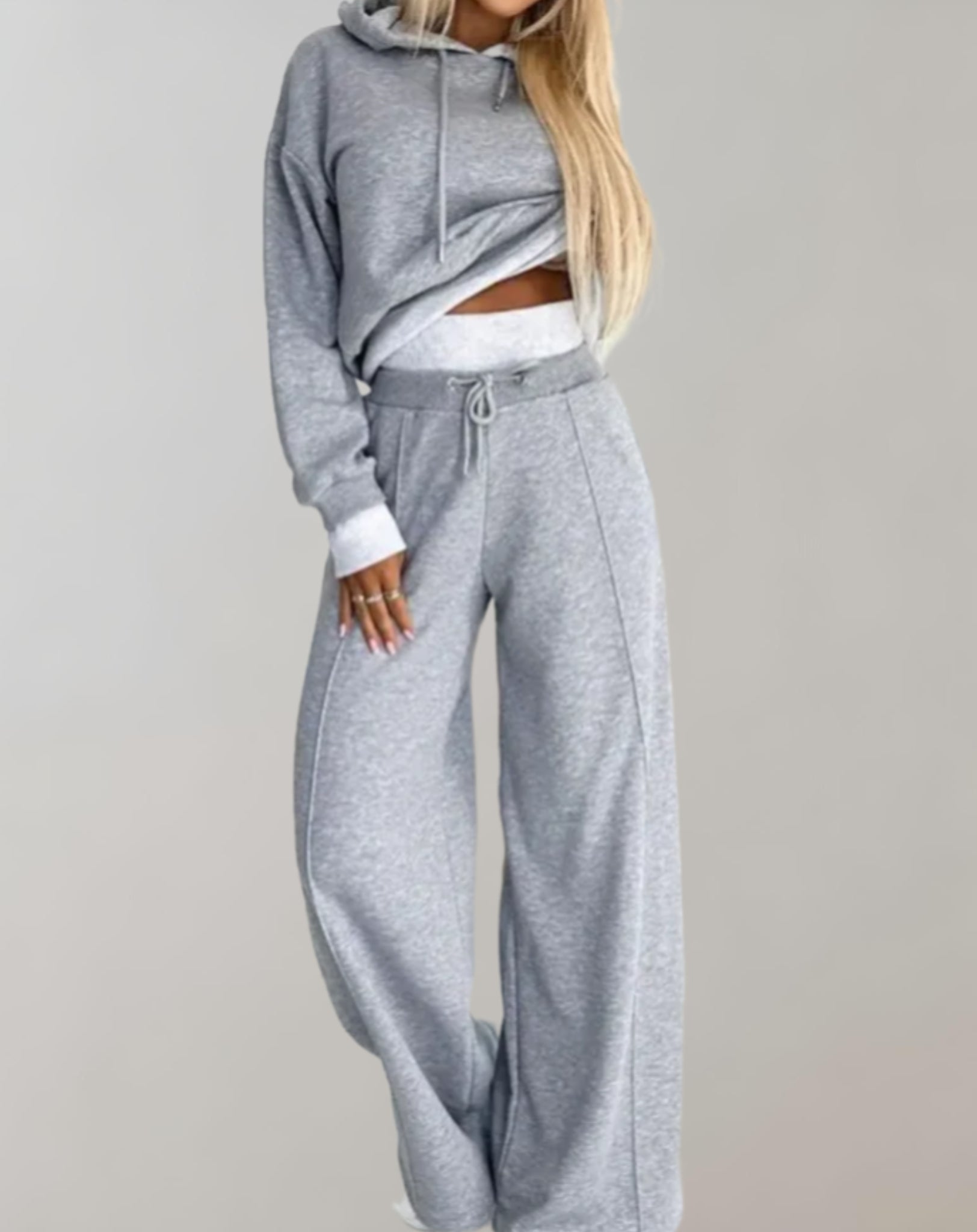 Valenzora | Women's Lounge Set with Hood and Wide-Leg Trousers