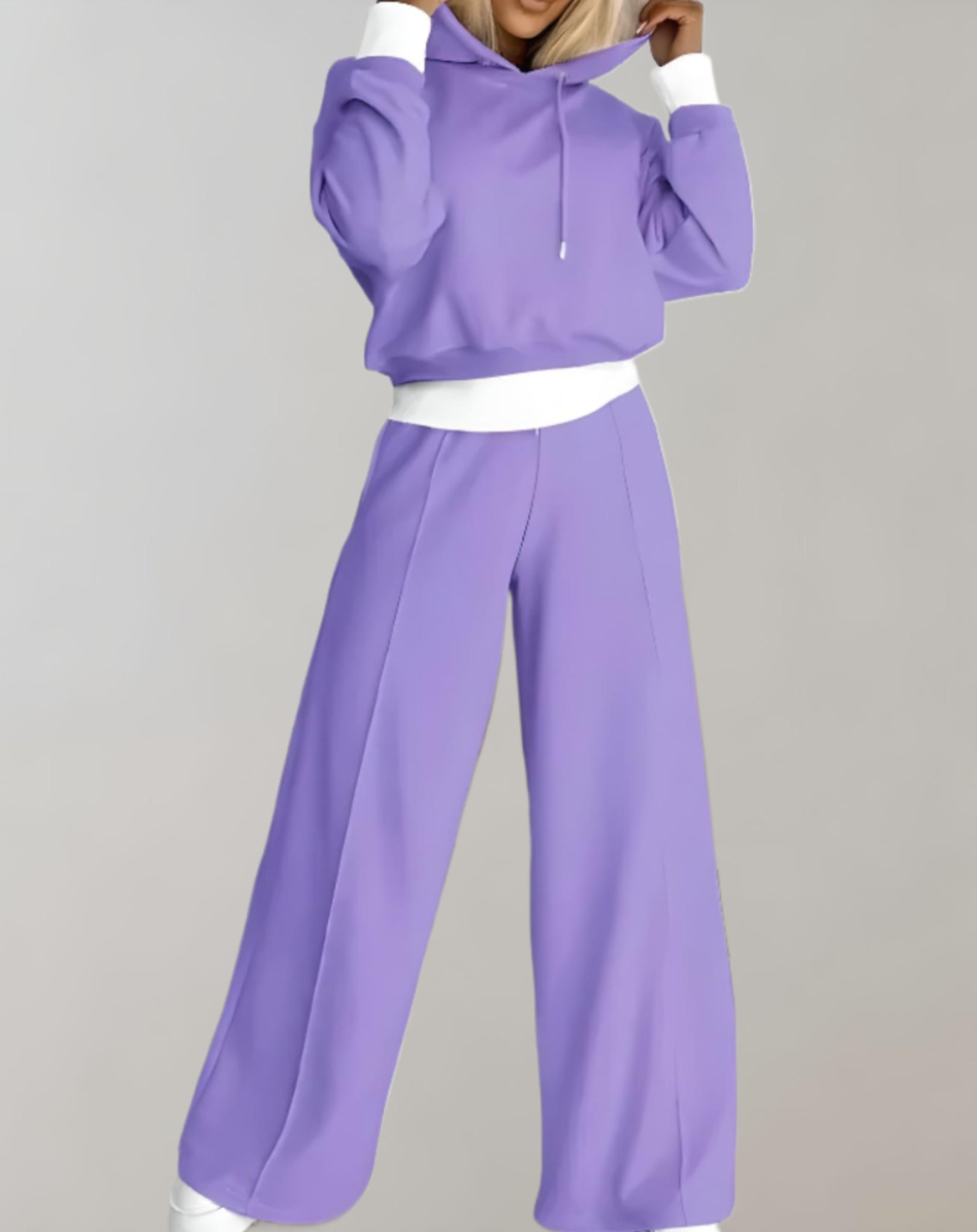Valenzora | Women's Lounge Set with Hood and Wide-Leg Trousers