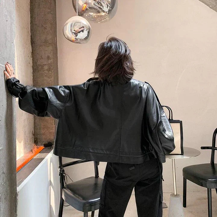 Valenzora | Women's Leather Jacket with Box Cut