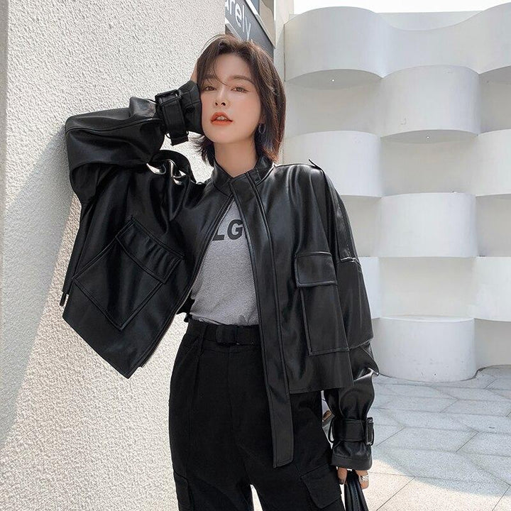 Valenzora | Women's Leather Jacket with Box Cut