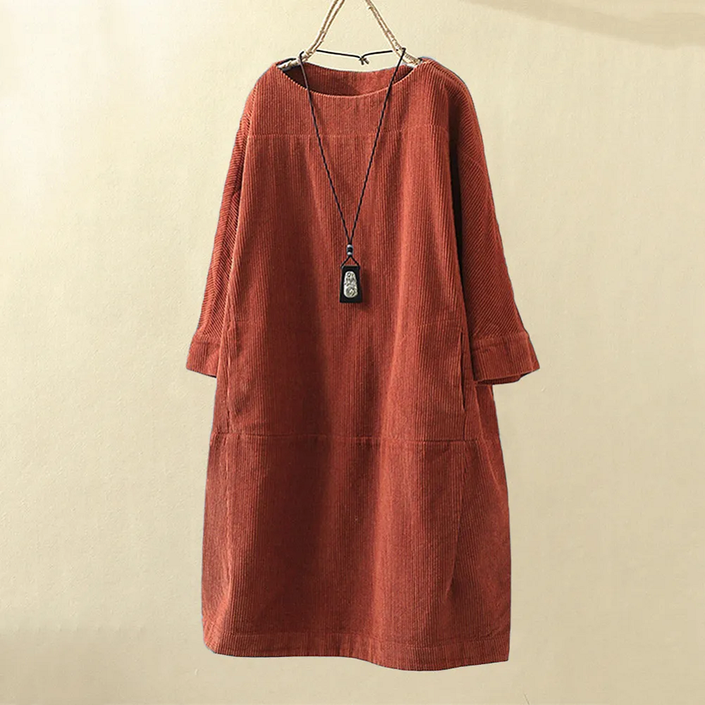 Valenzora LUNA - Vintage fall corduroy midi dress