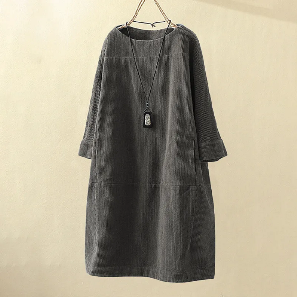 Valenzora LUNA - Vintage fall corduroy midi dress