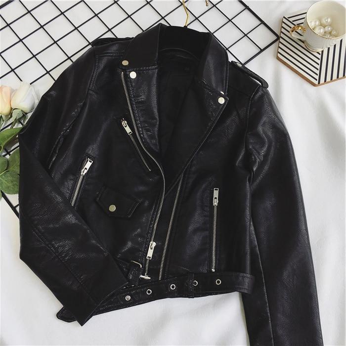 Valenzora - Cool PU leather jacket with studded belt