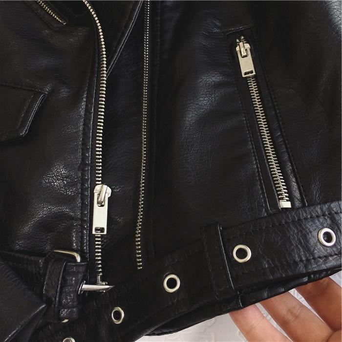 Valenzora - Cool PU leather jacket with studded belt