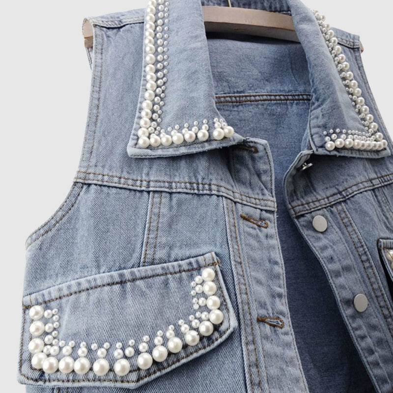Valenzora – Jeansweste mit Perle