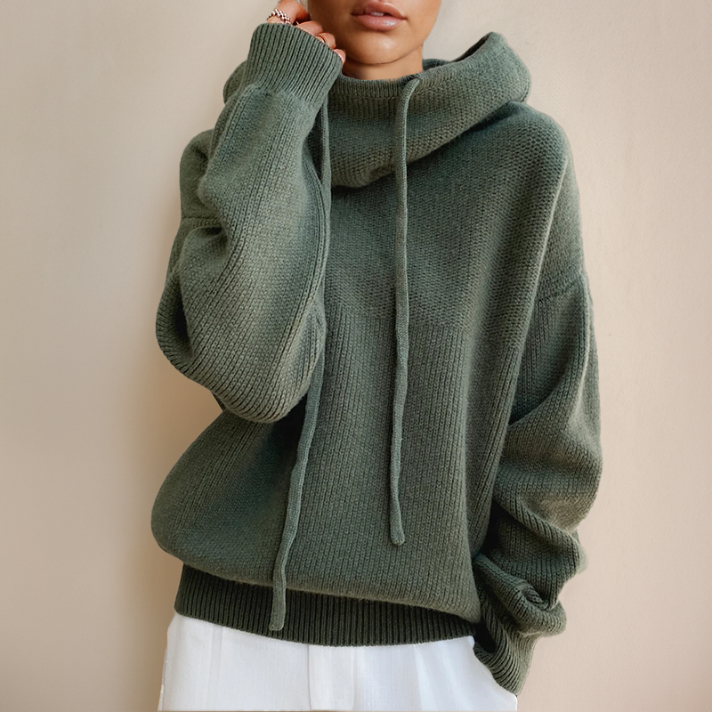 Valenzora | Hoodie - Oversized women's pullover with stand-up collar