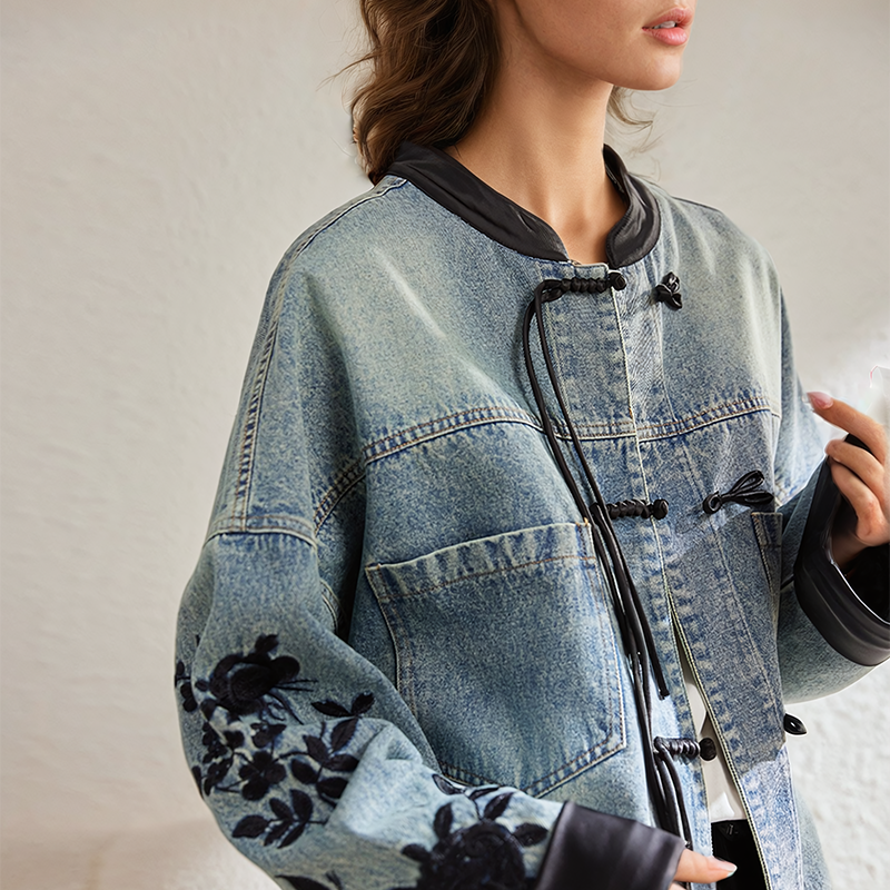 Valenzora | Vintage floral denim jacket