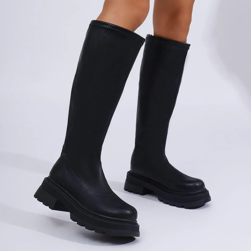 Valenzora | Long ladies lace-up boots casual