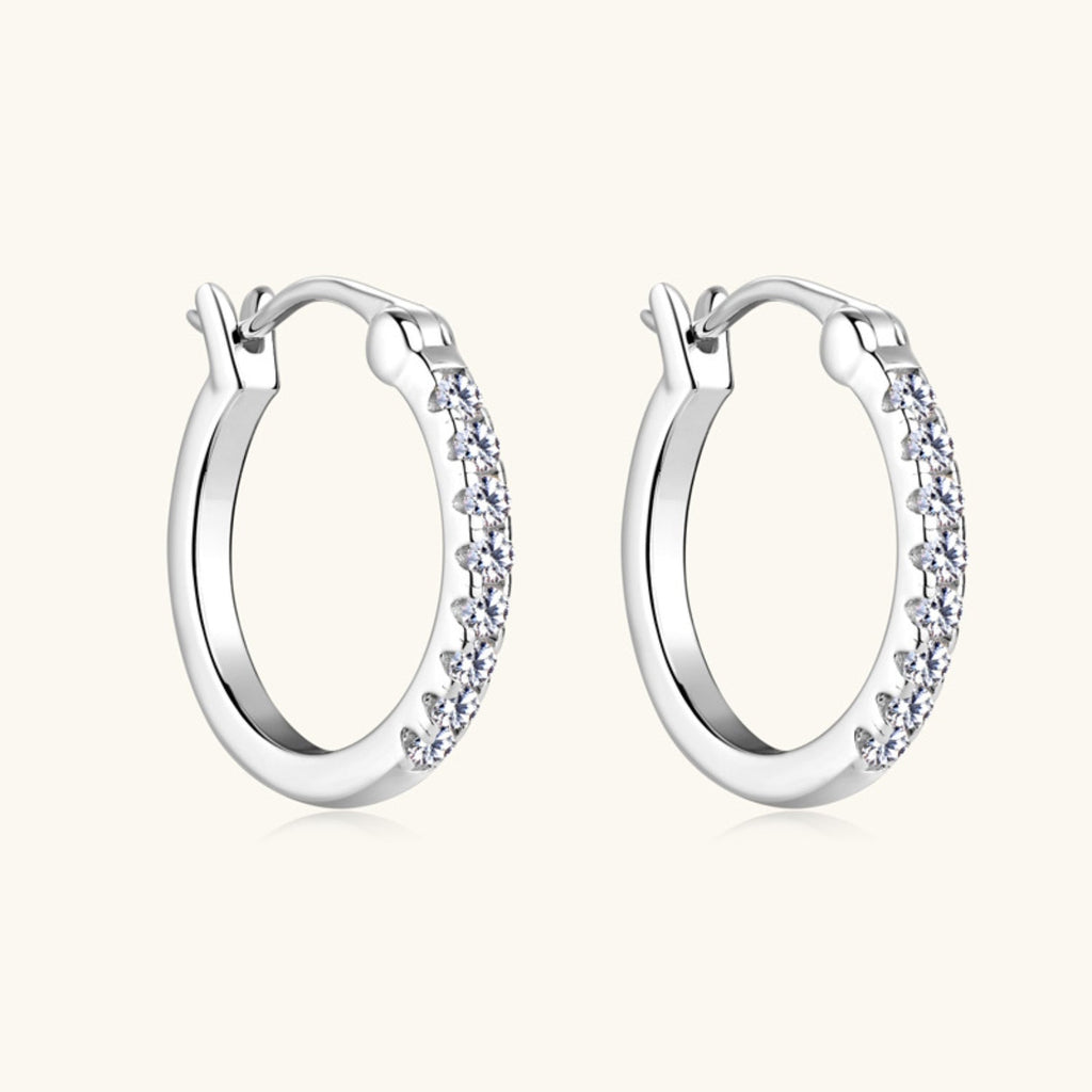 Valenzora | 925 Sterling Silver Moissanite Huggie Earrings