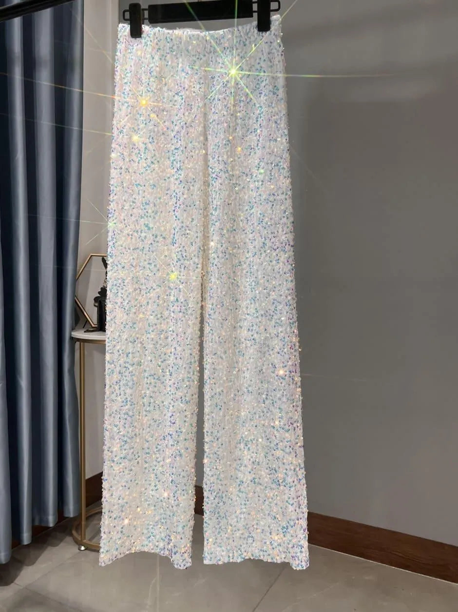 Valenzora | Wide-leg sun pants with sequins