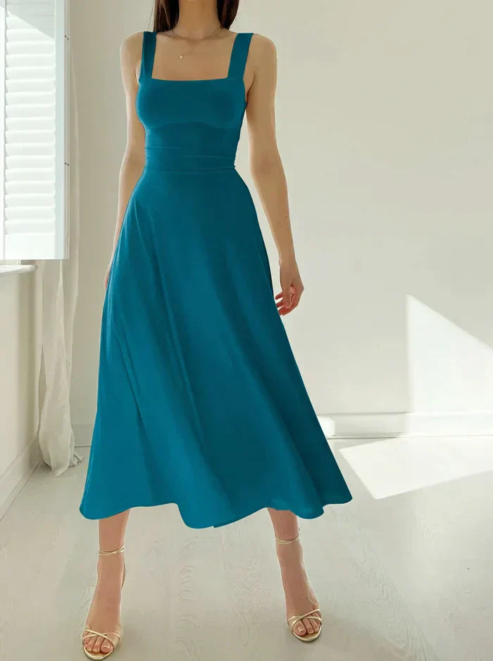 Valenzora - Elegant sleeveless A-line midi dress – Timeless chic | Fit-and-flare midi dress – Perfect for any occasion