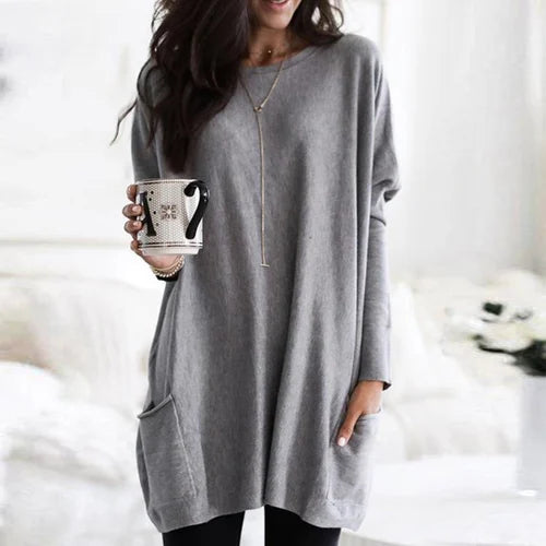 Valenzora | Tunic with pockets - comfortable women's oversized top